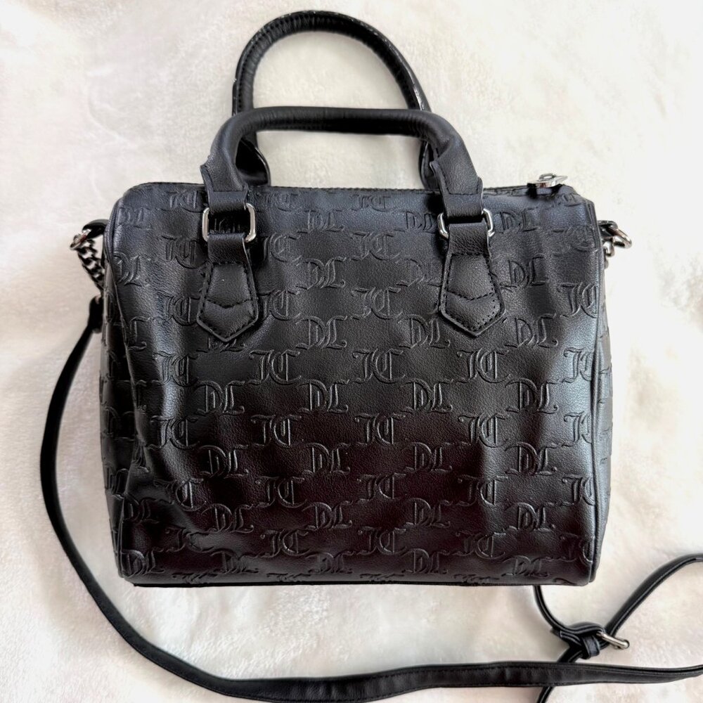 Juicy couture Black faux leather crossbody heartless shoulder/handbag chain stra - Picture 9 of 9